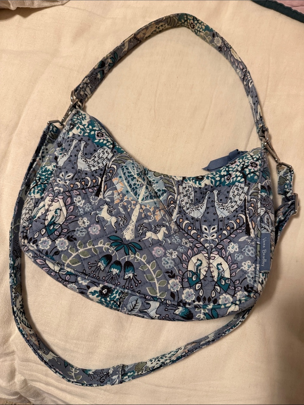 Vera Bradley Blue Floral Quilted crossbody Bag